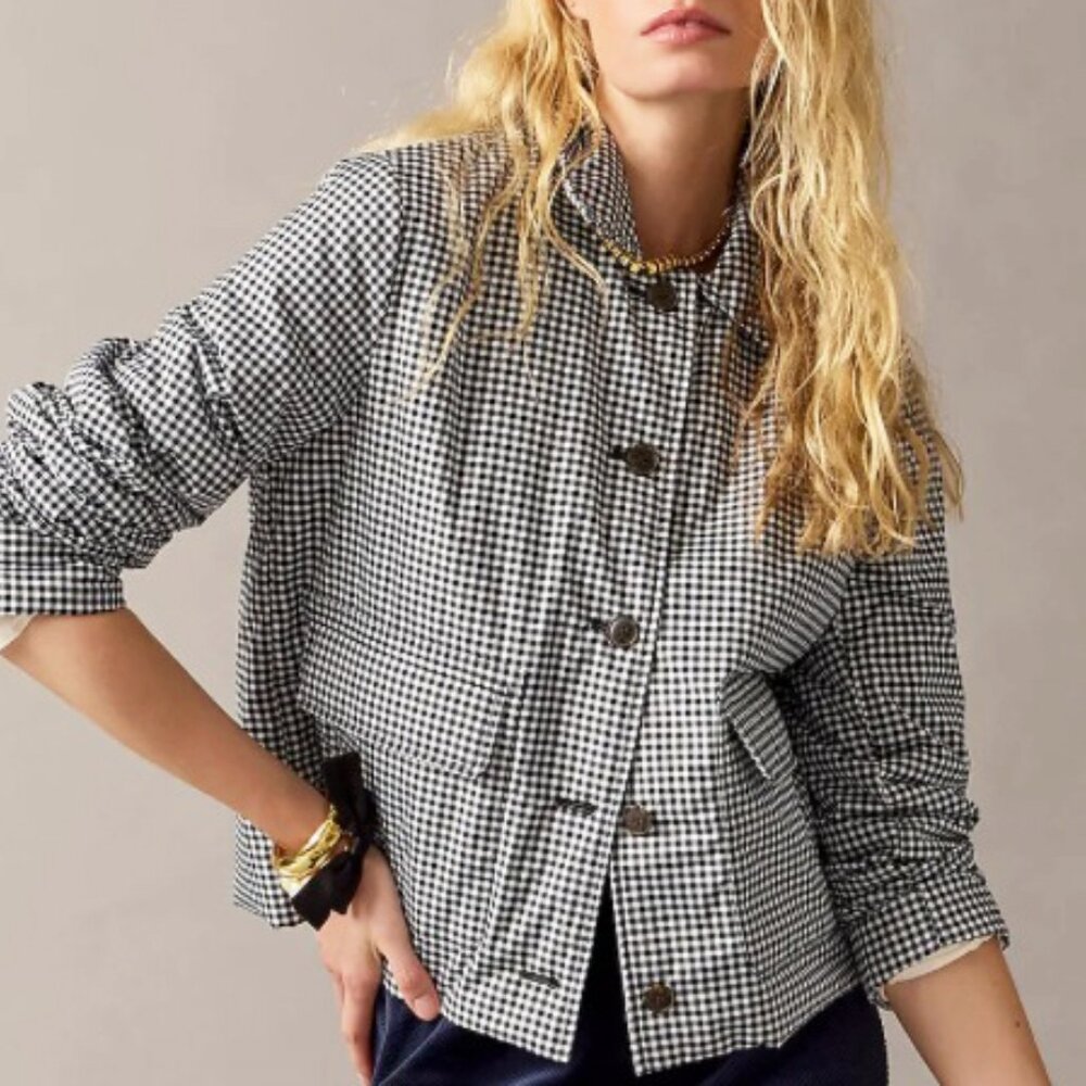 J. Crew Black and White Gingham jacket, NWOT